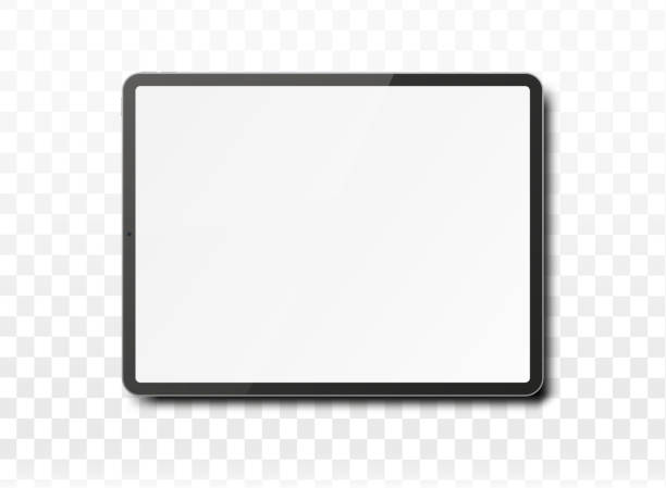 ilustrações, clipart, desenhos animados e ícones de tablet computador pc com tela em branco. - mesa digital