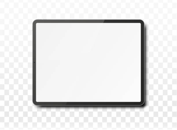 Tablet pc computer with blank screen. Tablet pc computer with blank screen isolated on transparent background. Vector illustration. EPS10. tablet stock illustrations