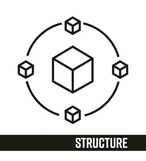 Vector illustration of 3d Printing And Modeling Concept. Structure Line icon design.