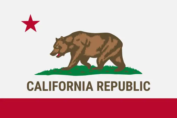 Vector illustration of Flag of California, symbol of the US State