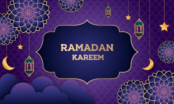 ilustrações de stock, clip art, desenhos animados e ícones de arabic ornamental patterned background of islamic mosque, design greeting card for ramadan kareem - eid il fitr