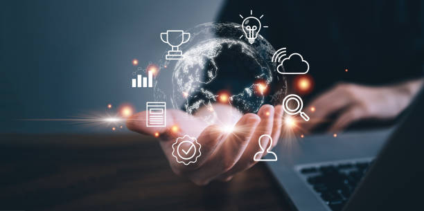 istock Technology and business global internet connection application concept 1389993813