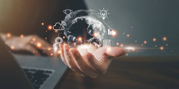 istock Technology and business global internet connection application concept 1389993838