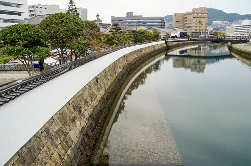 Dejima seen from the bridge over the Nakashima River