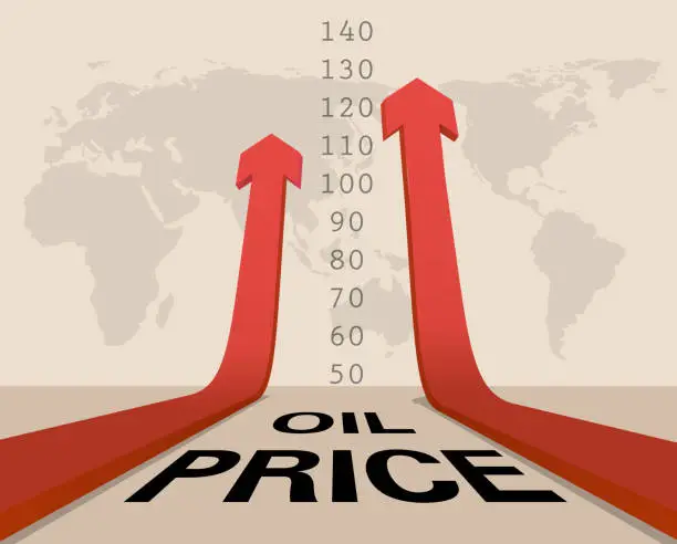 Vector illustration of Rising oil prices