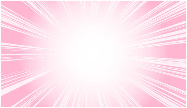 konzentrierte linie aus rosa licht - strobe light stock-grafiken, -clipart, -cartoons und -symbole