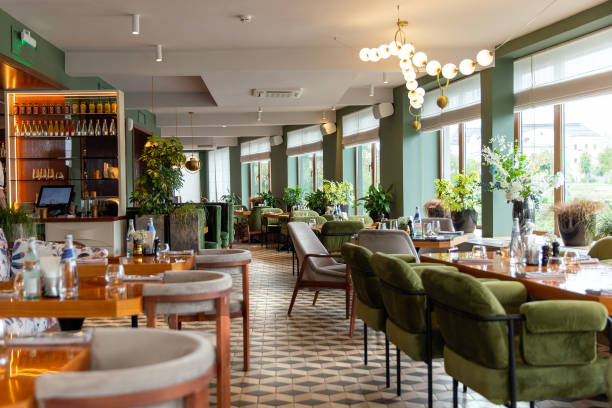 istock Interior of a modern cozy italian restaurant 1390005458