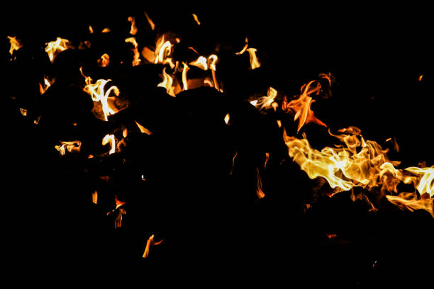 Red flames from a fire pit