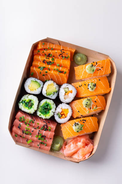 istock Vegan Sushi, Sashimi and Maki Rolls with Plant based seafood 1390012030