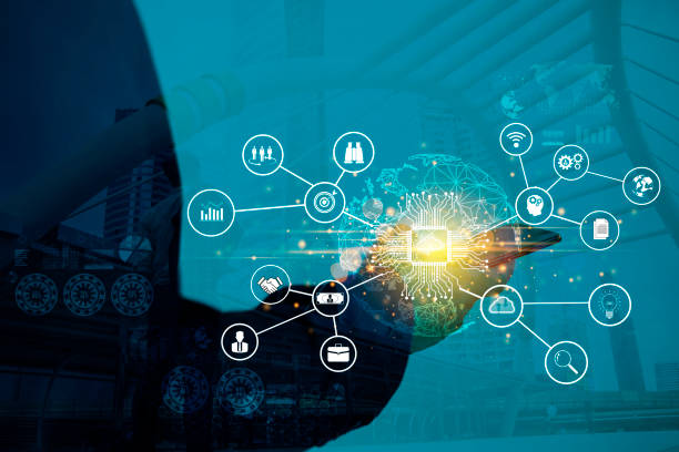 istock Businessman using mobile smart phone. Business global internet connection application technology and digital marketing 1390012982