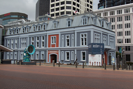 New Zealand, Wellington - January 11 2020: the view of Harbour Board Head Office and Bond Store Museum, heritage building on January 11 2020 in Wellington, New Zealand.