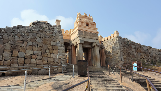 Main Entrance Gate of Gommateshwara Temple, Shravanbelagola, Karnataka, India