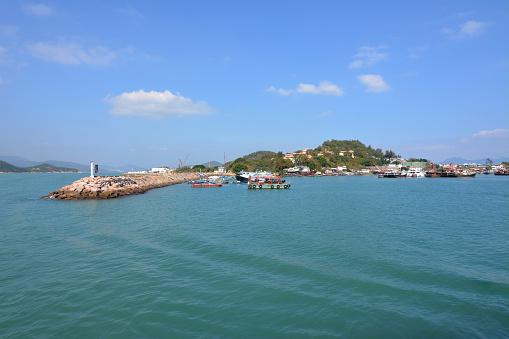 Fishing boats in Cheung Chau harbour, a small island 10 km southwest off Hong Kong Island.