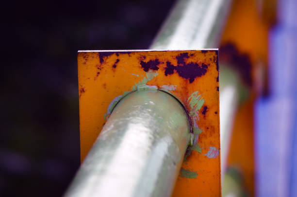 Outdoor photography Yellow Iron Fence Bridge Rusty Detail