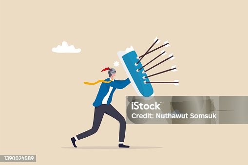 istock Shield protection from threats, security attack or business risk, insurance or safety guard to protect from threatening concept, strong businessman with armor and shield to protect from bow arrows. 1390024589