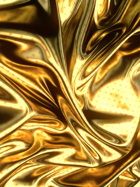 istock Royal design template of gold shiny fabric with a pattern shiny circles. Abstract 3d rendering digital illustration 1390026771