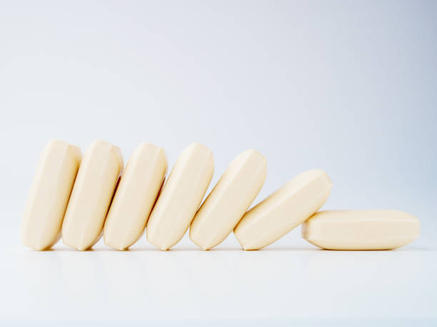 istock Close-up of toilet soap. Vertical stack. Without perfumes. Without dyes. Hypoallergenic 1390028363