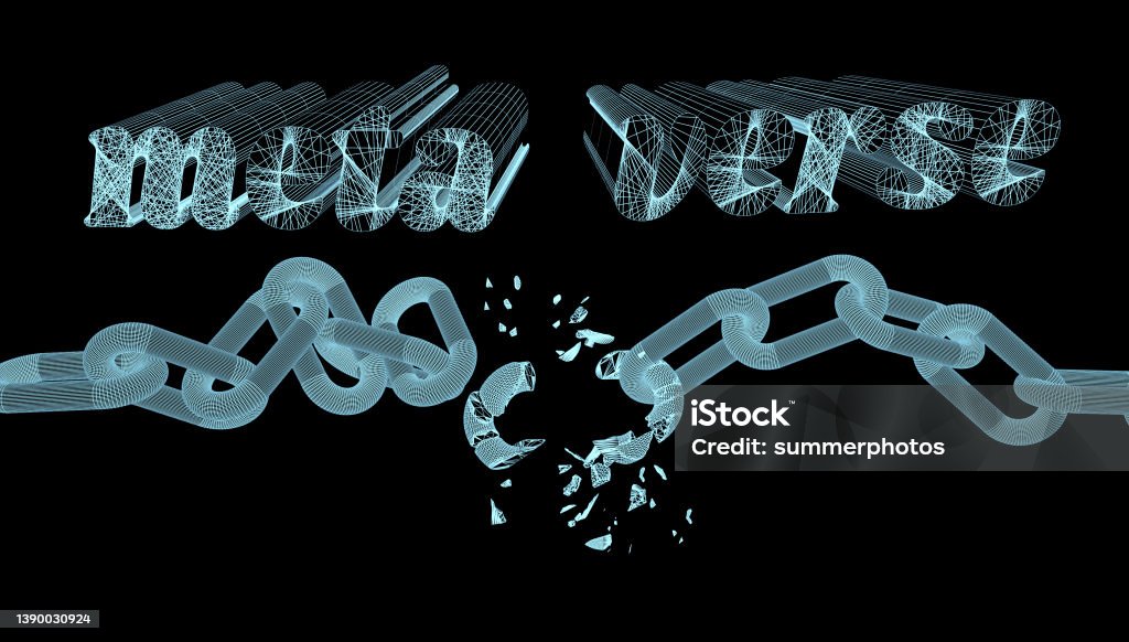 Metaverse Chain Images Metaverse Chain Breaking Virtual Reality 3d Rendering Stock Photo ...