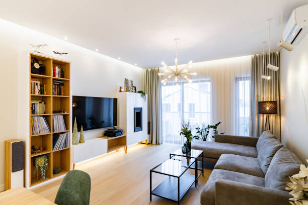 istock Spacious living room in an apartment 1390031071