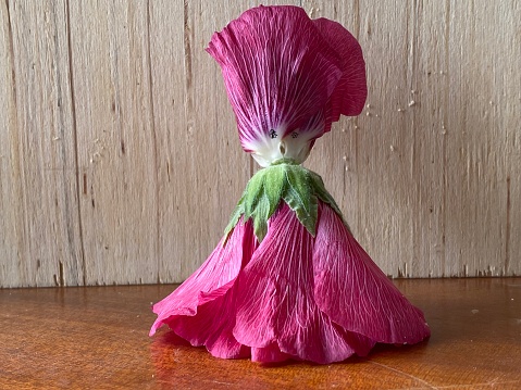 Photo of hollyhock flower doll