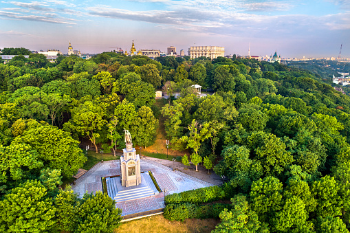 The Saint Vladimir Monument in Kiev, the capital of Ukraine, before the war with Russia