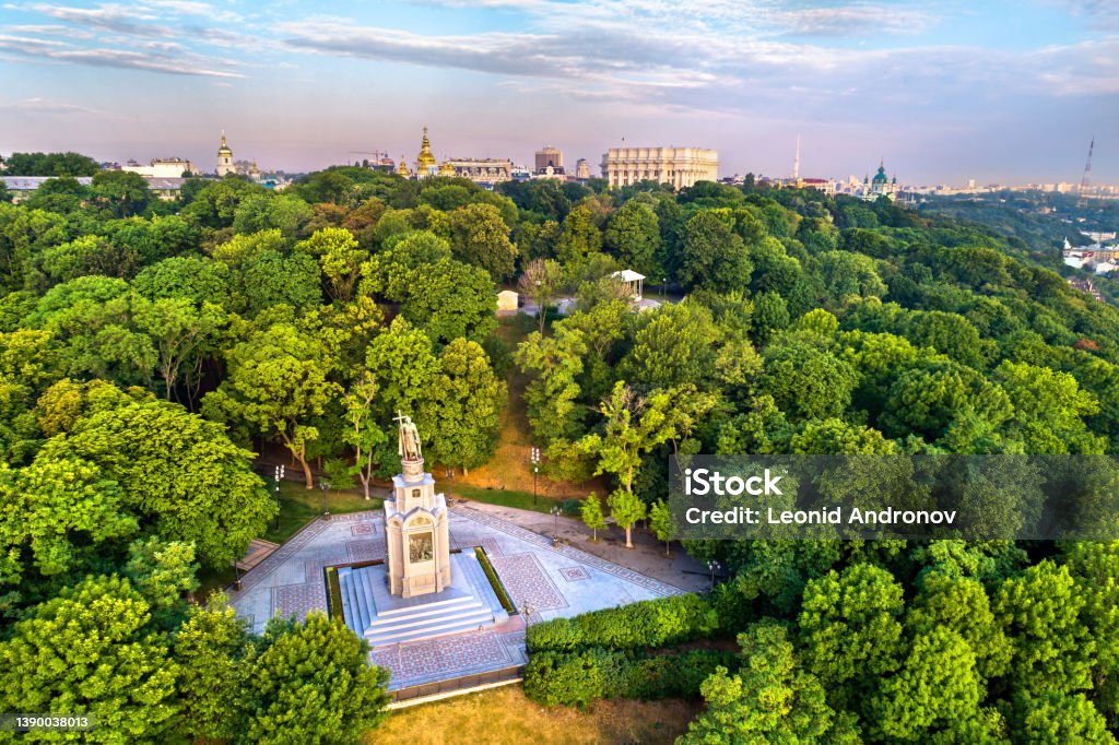The Saint Vladimir Monument in Kiev, Ukraine The Saint Vladimir Monument in Kiev, the capital of Ukraine, before the war with Russia Vladimir - Russia Stock Photo