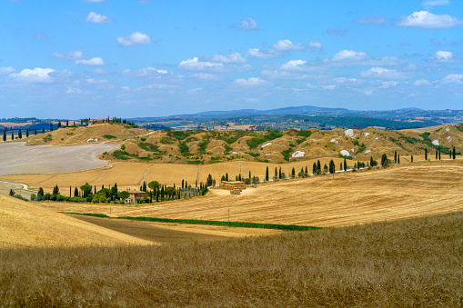 Rural landscape in Val d Orcia, Tuscany, Italy, at summer