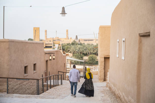 istock Vacationers visiting UNESCO World Heritage Site near Riyadh 1390040523