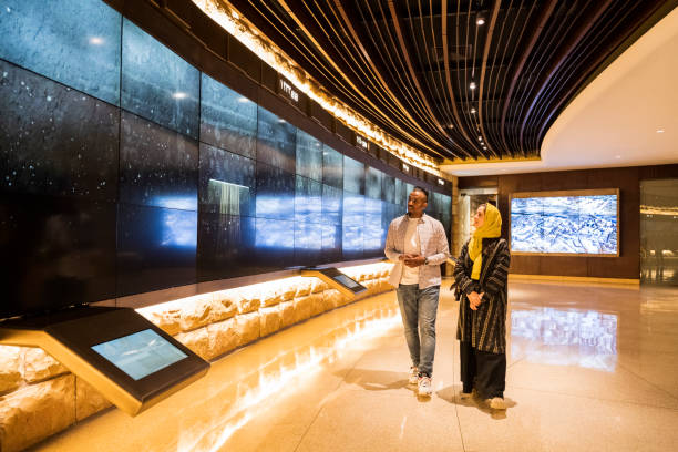 istock Couple enjoying visual history in At-Turaif visitor’s centre 1390040530