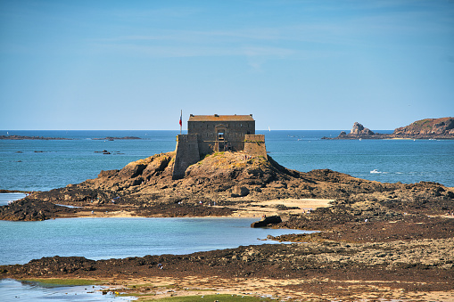 Saint-Malo, France, August 30, 2019: Looking at the Fort National