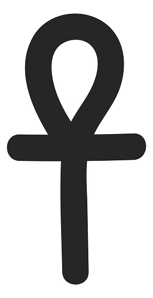 Ankh icon. Black occult symbol. Mythology sign