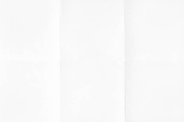 White crumpled unfolded paper sheet texture background stock photo