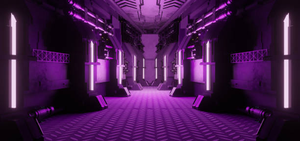 istock Artificial Intelligence Corridor Tunnel Phantom Bright Purple Colors Futuristic Background Future Concept Art Used As Background 3D Rendering 1390060186
