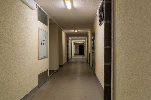 istock long corridor in an apartment building 1390066325