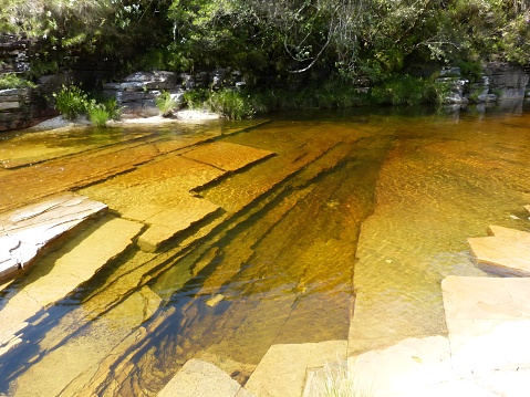 River with transparent waters in Capitólio, Minas Gerais, Brazil.