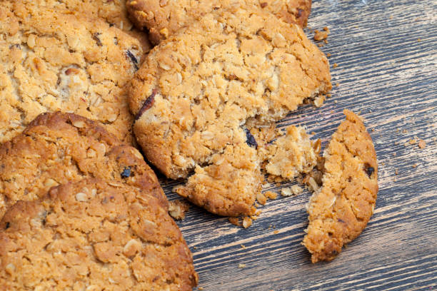 istock wheat-oatmeal cookies with peanuts, closeup 1390070356