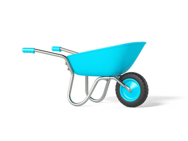 Wheelbarrow isolated on white background. 3D render