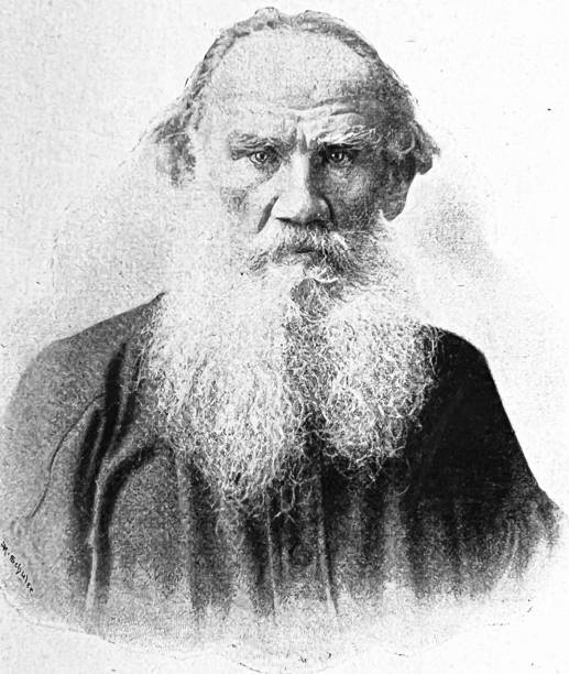 Leo Tolstoy Illustration from 19th century. leo tolstoy stock illustrations