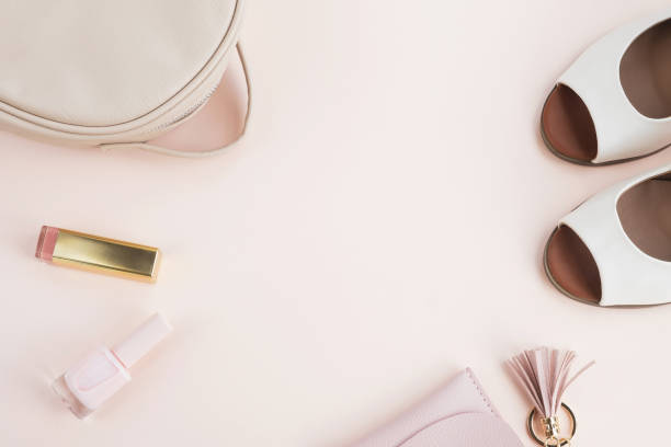 istock Fashion accessories on pastel background. 1390075597