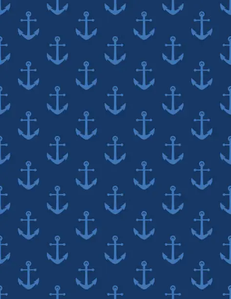 Vector illustration of Nautical Seamless Background Of Anchors