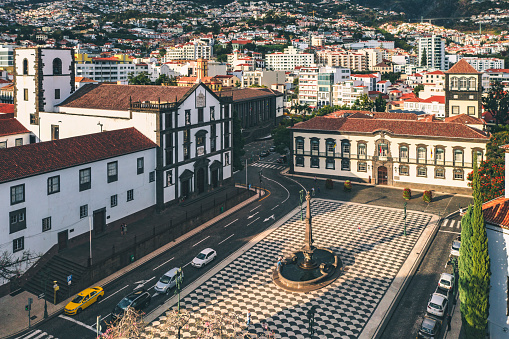 Praca do Município town square in Funchal city Madeira Portugal