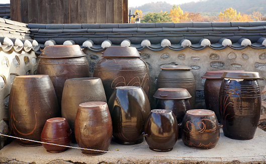 Pottery for storing traditional Korean food.