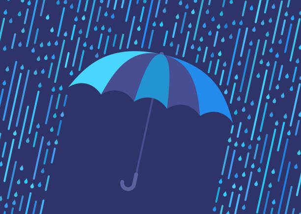 ilustraciones, imágenes clip art, dibujos animados e iconos de stock de umbrella rain storm fondo abstracto - mojado