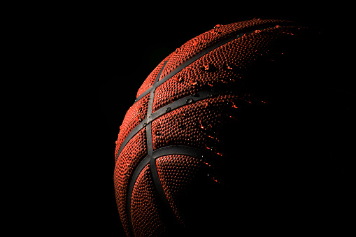 A closeup of a basketball.