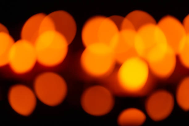 Candlelight bokeh light texture,Many candles burn with a shallow depth of field