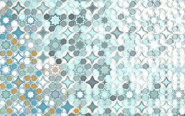 Ramadan and Islamic color abstract background design. For background, card, banner. Ramadan concept. High quality 3D render easy to crop and cut out for social media, print and all other design needs.