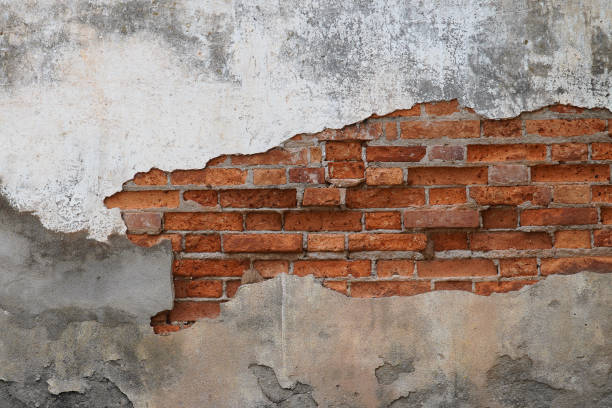 istock Old brick wall texture. Grunge red stone wall background. Crack brick wall texture background. 1390108543