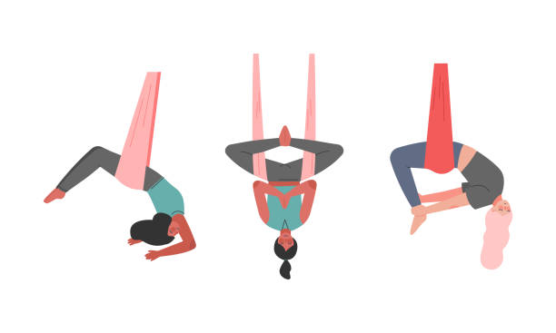Yoga Trapeze Stock Illustrations, Cliparts and Royalty Free Yoga