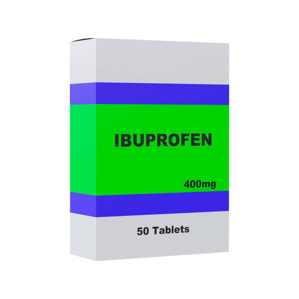 ибупрофен является препаратом, используемым для лечения боли, лихорадки и воспаления. изолирован на белом фоне - ibuprofen стоковые фото и изображения