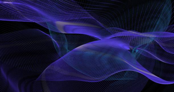 istock Abstract violet shimmering lines of energy. 1390120408